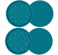 HFHOME Silicone Coasters Set, 4 Pcs Drink Coasters for Coffee Table, Bar Tabletop Protection - Peacock Blue - color: Peacock Blue - 4pcs
