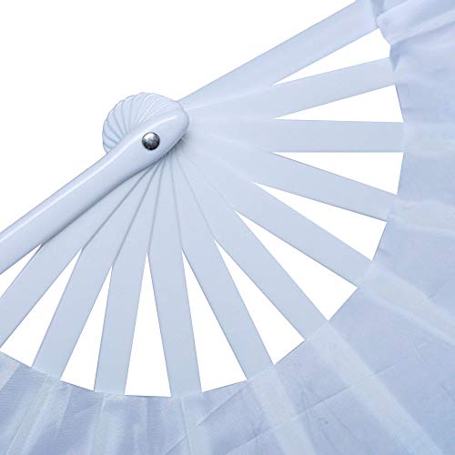 ZooBoo 2Pcs Traditional Chinese Folding Dance Fan - Elegant Taichi Kungfu Performance Accessory - color: Blue
