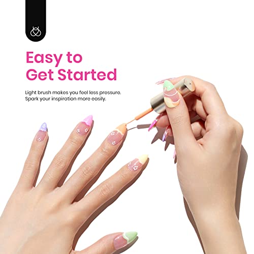 Beetles Pastel Gel Liner Nail Polish Set 6 Colors Art French Line Swirl - color: C - Multicolor-6