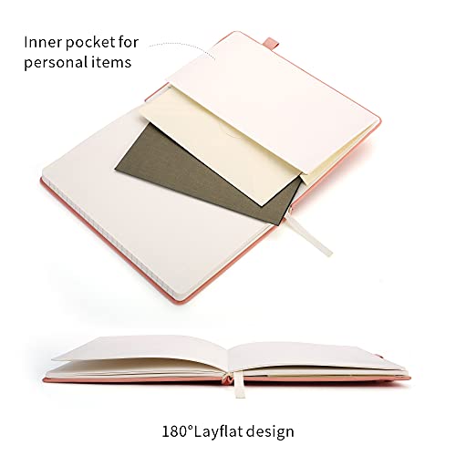 Lined Journal Notebooks with Pen Loop, Hardcover Notebook Journal for Work, 100Gsm Premium Thick Paper with Inner Pocket, Medium 5.7''''x8.4'''', ?Pink, Ruled, 1 Pack - color: Pink, size: 1 Pack