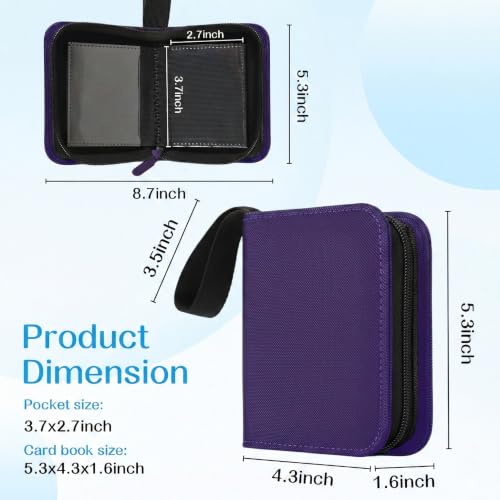 1 Pocket Card Binder–Collectible Trading Card Album, Single Card Holder with 20 Pages, Holds 40 Cards, Side-Loading Mini Binder for TCG, MTG, Sports, Baseball, Football, Small Sports Card Book,Purple - color: Purple