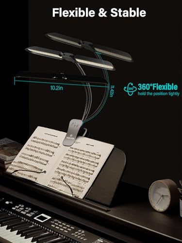 Vekkia 64 Led Rechargeable Music Stand Light - Folding Clip On Piano Lamp