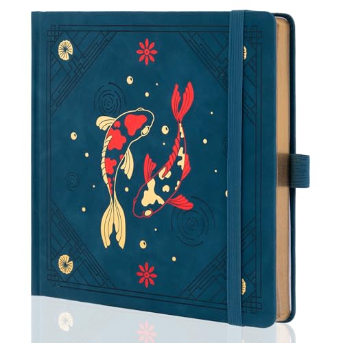TIEFOSSI Dotted Square Journal Notebook 160 Pages for Women & Men(8 x 8) - color: Deep Blue, size: Square-Dotted