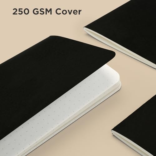 HOMEMARS Dot Grid Pocket Notebooks,18 Pack,100GSM,A6,Small notebook,3.9" x 5.5", Black, Journaling Notebooks for Travel Journal, Work & School,Thick Paper,Dotted, Journal Diary Memo,100 g/m²,A6 - size: Dotted