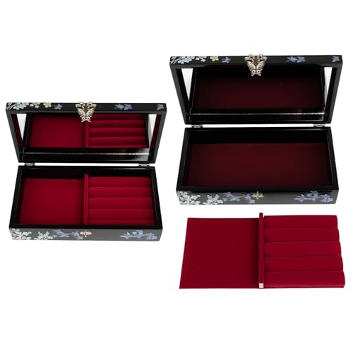 February Mountain Exquisite Mother of Pearl Jewelry Box: Korean Handcrafted Elegance for Special Occasions - style: Pink Butterfly