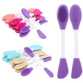 20 Pcs Silicone Face Mask Applicator, 2 in 1 Double-Sided Facial Scrubber Brush Tool, Double-Head Manual Cleansing Brush for Deep Gentle Exfoliating - size: 20Pcs