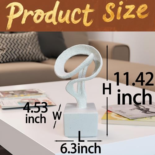 11.5" Modern Musical Note Decorative Sculpture, Abstract Musical Note Trophy Sculptures,Home Decor,Coffee Table Statues,Shelf Top Decor Aesthetics,Dining Living Room Desk Decor - color: 11.42"light Gray-square Base