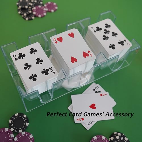 DNB Revolving Playing Card Tray - 9 Deck Plastic Rotating Canasta Card Holder - style: 9 Deck
