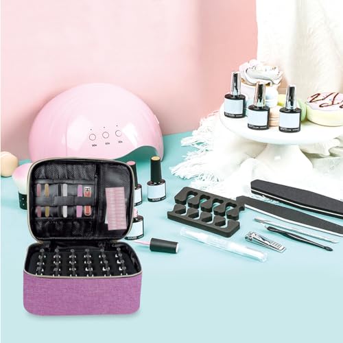 Nail Polish Organizer Holds 30 Bottles (15 ml/0.5 floz),Purple - color: Purple