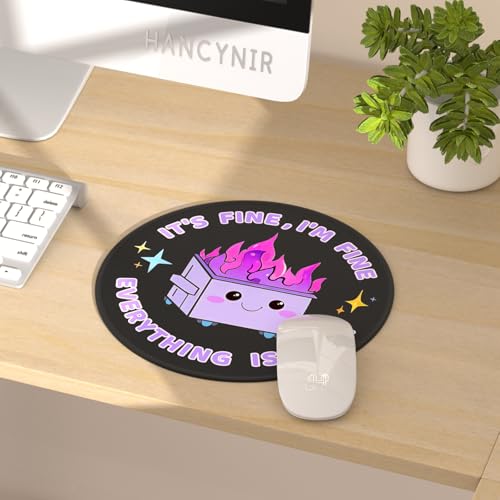 Hancynir 2Pcs Dumpster on Fire Mouse Pad, Funny Mousepad for Desk 8.6 in - color: 00-2 Dumpsters Purple & Pink