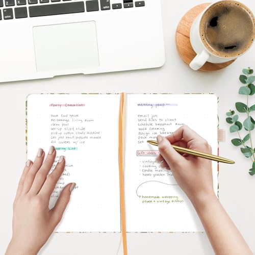 &And Per Se Dotted Journal Notebook, A5 Hardcover Aesthetic Dotted Notebook – 160 Pages 100gsm Thick Dot Grid Paper, 3 Sticker Sheets – Gift-Ready Journaling Kit for Women (Wild Flowers) - color: a.Wild Flowers, style: Dotted with Pattern