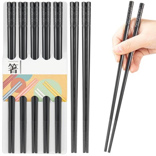 Fiberglass Chopsticks Set, Black, 9.5 Inch - color: Black