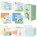Monolike Day-by-day Card, Happy and Lucky Littles Series.1 - Mix 36 Mini Single cards, 36 envelopes, 36 stickers Package - color: Happy and Lucky Littles Series.1