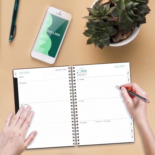 Planner 2026-2027 - A5 Weekly & Monthly Planner Spiral Bound, July 2026 - June 2027, with Flexible Cover, Tabs, Inner Pocket, 6.4" x 8.5", Black - color: Black, size: 6.4" x 8.5"