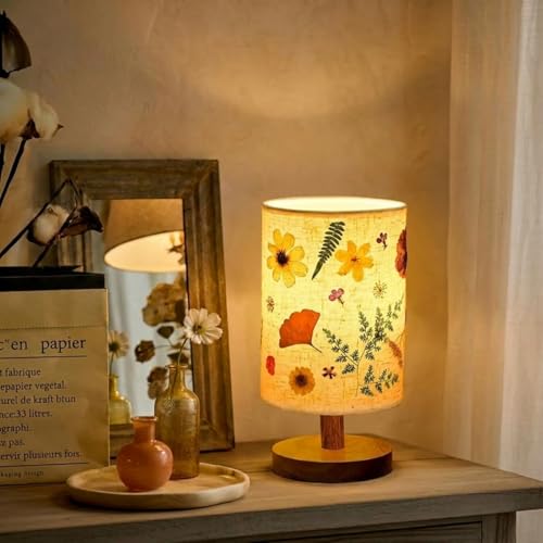 Hortsun Pressed Flower Vintage Table Lamp,Modern Style - color: Modern Style