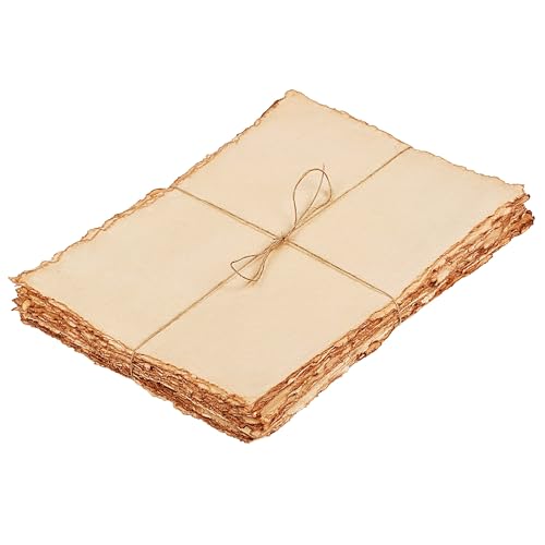 LEATHER VILLAGE Vintage Deckled Edge Watercolor Paper 25 Sheets 6x8 Inches - color: Antique/Vintage, size: 8 x 6 Inch