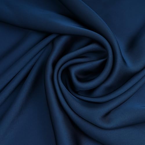 Pistha Satin Scarf Neck Scarf Square Bandanas Hair Handkerchief 27.5 inch - color: Navy Blue