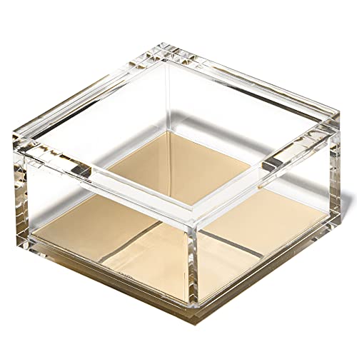 OfficeGoods Acrylic Desk Organizer with Gold Base, Medium - color: Gold, size: Medium