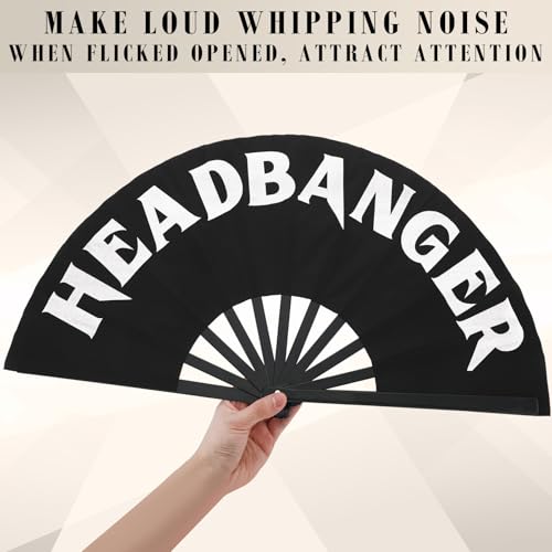 Maitys 2 Pack Foldable Fans for Rave Dancing,Black,Headbander - color: Black, style: Headbander