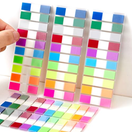 Sticky Tabs Notes Page Marker - 1000Pcs Transparent Pop Up Writable Colored Book Index Tab Repositionable File Flags Label Self Adhesive Divider Sticker for Notebook Office School Teacher Planner Memo - color: Classic