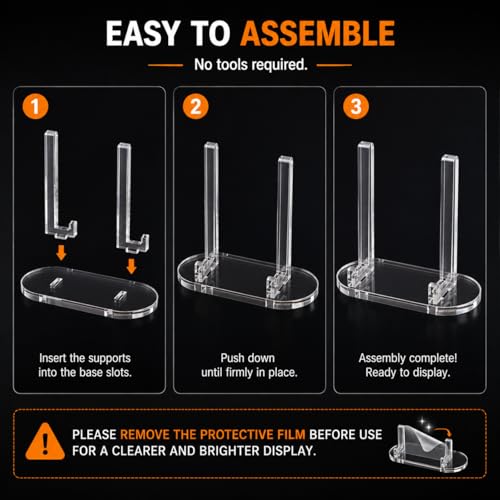 24 Pack Acrylic Card Display Stands Clear Trading Card Holders