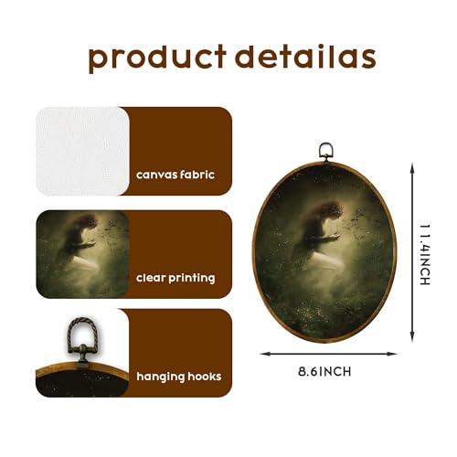 zewepri Forest Nymph Dark Academia Oval Canvas Art - color: Forest Spirit