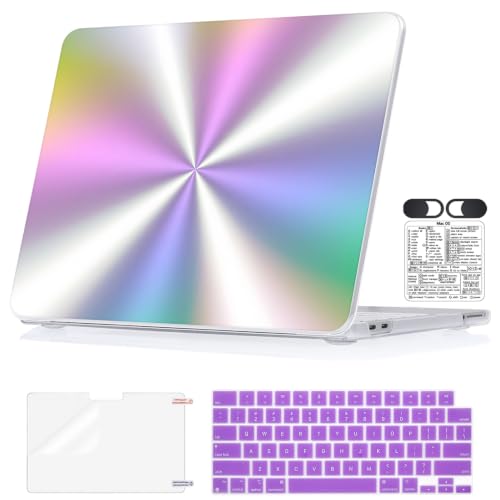 5-in-1 Printed Hard Shell Case for 2026 MacBook Neo 13 Inch A3404 - color: Cool Vibrant Purple