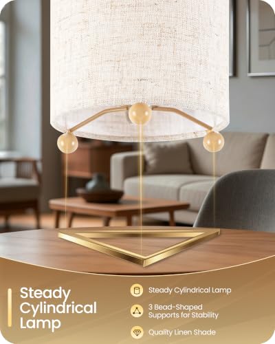 Small Table Lamps Set of 2, 8.1" Bedside Lamps Set 2 for Bedroom - color: Beige