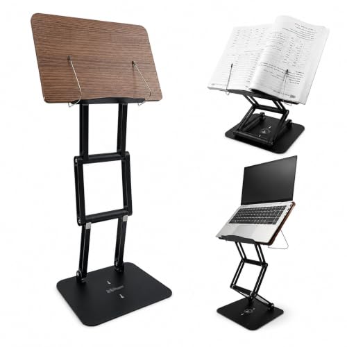 Foldable Book Stand for Reading – Adjustable Book Holder Height Up to 17.8″, Reading Stand with 13″ × 8.7″ Platform – Lightweight 3.3 lb Portability