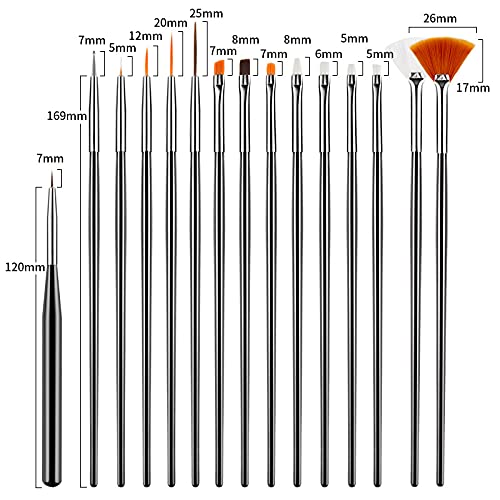 Artdone 31pcs Nail Art Brushes Tools Set Dotting Tools for Gel Polish - color: 31Pcs