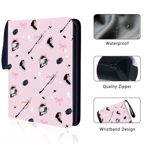 900 Pockets Hockey Card Binder, Fits 900 Cards With 50 Removable Sleeves