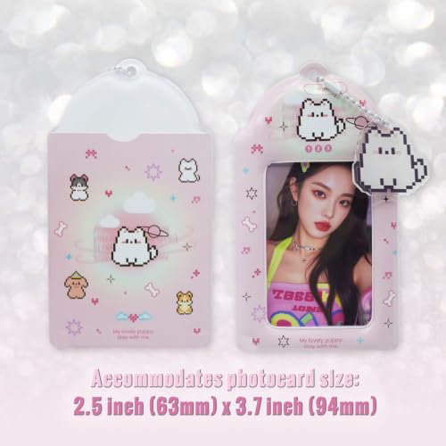 2 Pack K-pop Photocard Holder Keychain, Photo Card Holder with Cute Dog - style: Dog
