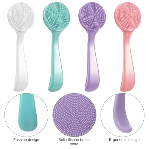 4PCS Face Cleanser Brush, Silicone Face Brush Cleanser