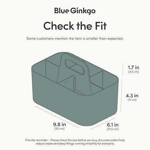 BLUE GINKGO Stackable Organizer Caddy, Rectangle, Green, Made in Korea - color: GREEN, size: Rectangle