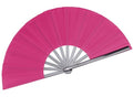 Rose Red Folding Fan Performance Fan Nylon-Cloth Clap Fans 13 inch (Rose Red) - color: Rose Red