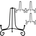 HENABLE 4PCS Premium Black Iron Plate Stands for Display 6 Inch, Decorative Solid Metal Plate Holders for Displaying, Mini Easel, Frame, Book, Card, Plaque, Bowl, Picture Stands for Display - size: 4PCS 6IN