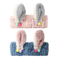 PERFECTSIGHT Kawaii Headband for Spa, Makeup, Washing Face, Party - 2 Pack Cute Hair Band for Shower Beauty Skincare, Soft Facial Headbands for Girls and Women (Pink+Blue Rabbit Ear) - color: Pink+Blue Rabbit Ear