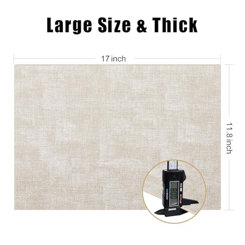 Homaxy PU Faux Leather Placemats for Dining Table, Set of 6, Beige - color: Beige