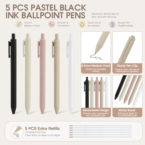 Crtiin 52 Pcs Aesthetic Pencil Pouch Set with Pen Highlighters, Beige - color: Beige