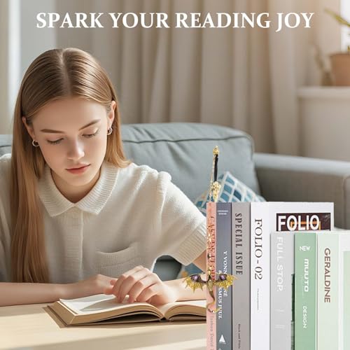 Fourth Wing Dragon Sword Tassels Bookmark Book Mark for Reading Women Gifts - color: Gold Brown