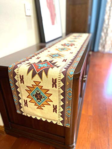 Aztec Southwest Geometric Table Runner 70x13 Inches - color: Aztec