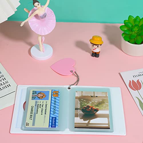 FRIUSATE 3 Inch Kpop Photocard Holder Book Love Heart Pendant Pink - color: Pink