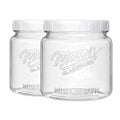Half Gallon Glass Jar with Lid, 64 Oz Mason Jar for Pantry Storage - color: 64oz-Round-2 Pack-Screw Lid