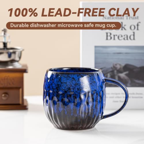 Deep Cobalt Ceramic Mug, 21oz Reactive Glaze Coffee Mug, Office Gift - color: 21OZ -A- Deep Cobalt · FOCUS