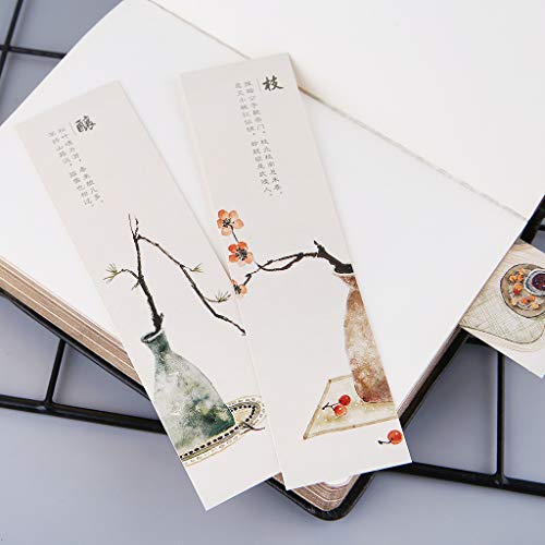 30 Pieces for Creative Chinese Paper Bookmarks Painting Cards Retro Beautiful