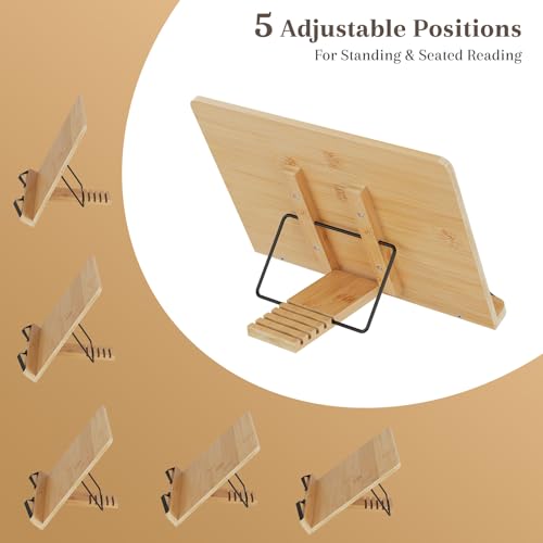 Book Stand, Book Holder for Reading Hands Free, Cookbook Stand - size: Medium (13.2 × 9.45 in)
