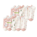 Cute Animals/Flowers Patterned Ankle Socks for Women - color: 10 Pairs-flower&bunny