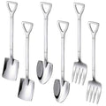 6Pcs 6.1inch Shovel Spoons Fork Set 18/10(304) Stainless Steel