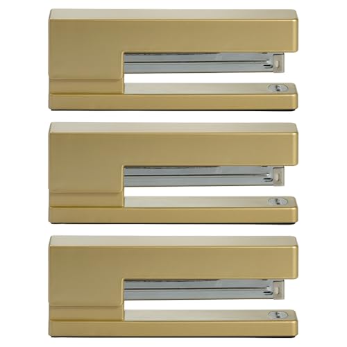 JAM PAPER Modern Desk Stapler - Gold - 3/Pack - color: Gold, size: Pack of 3
