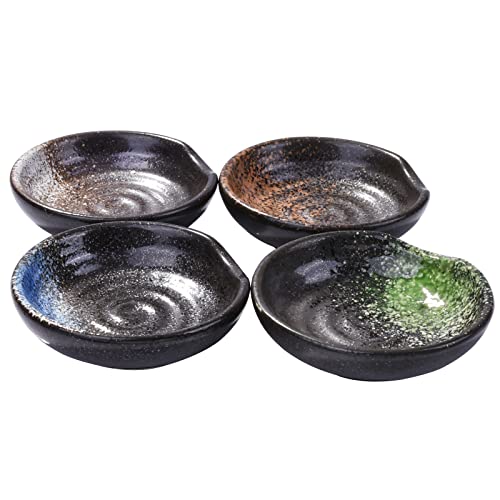 Ceramic Dipping Bowl Set of 4, 3.15 Inch Porcelain Small Sauce Dishes - color: QK